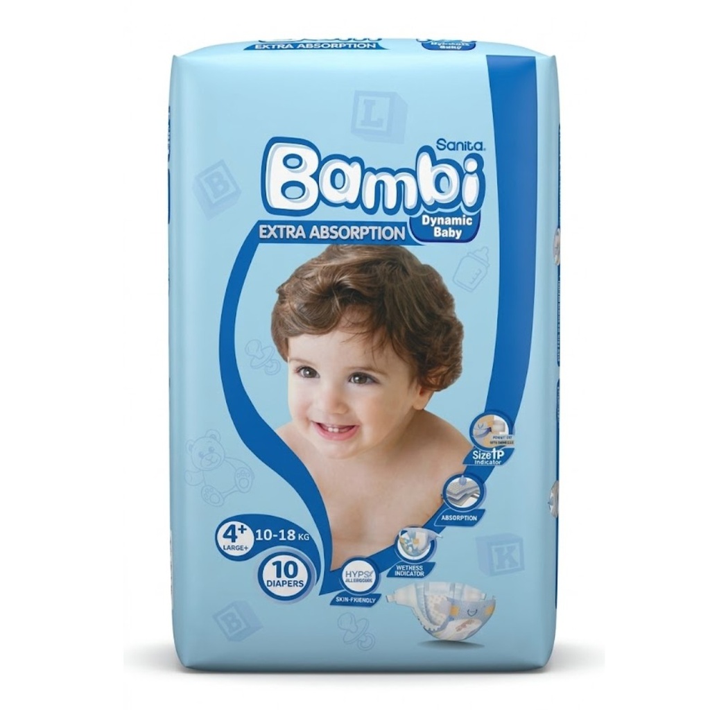 Sanita Bambi Size 4+ (L+), 10's - NEW