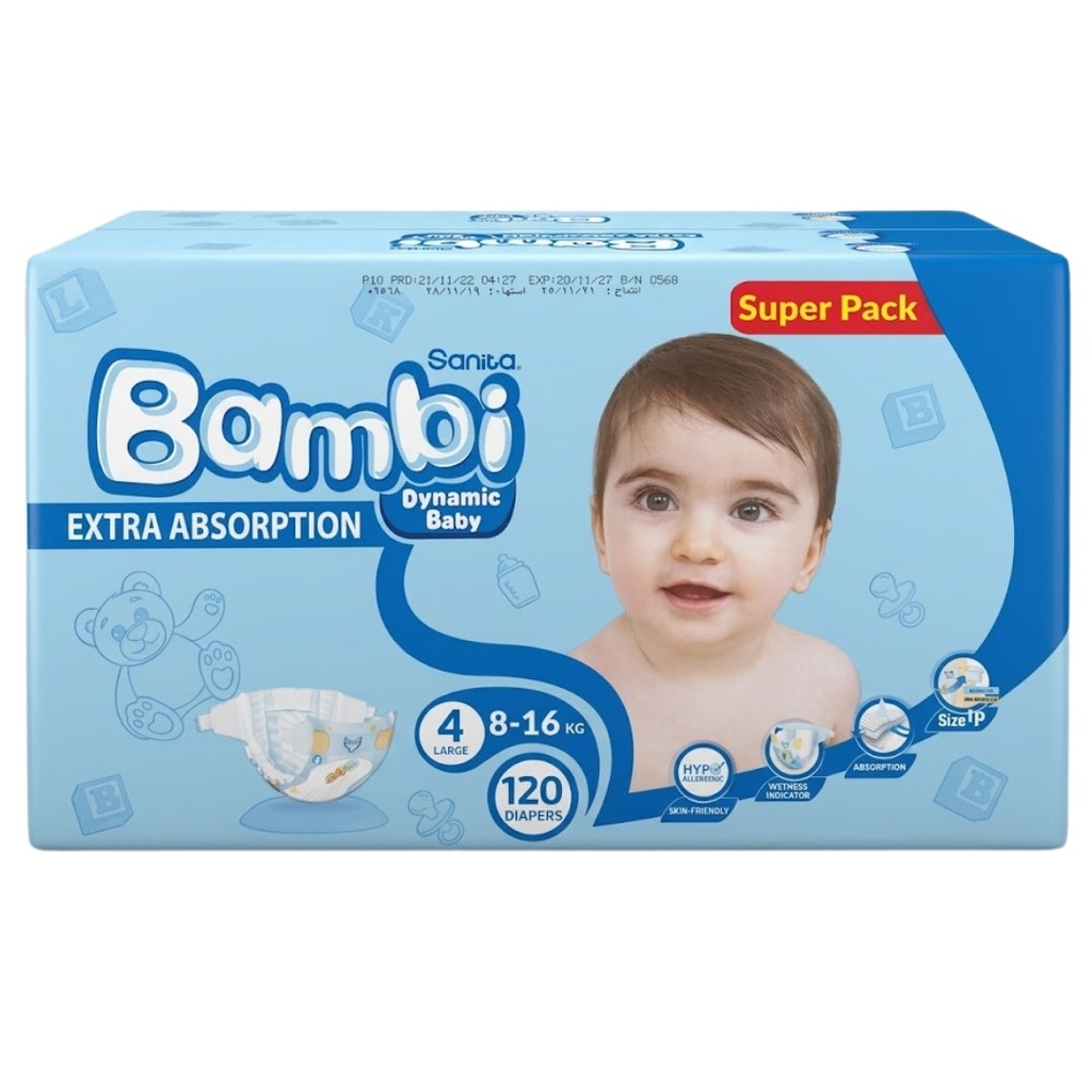Sanita Bambi Size 4 (L), 120's - NEW