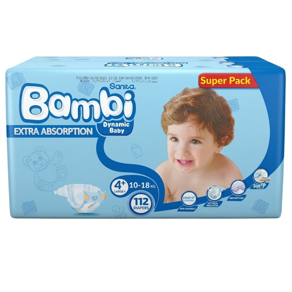 * Sanita Bambi Size 4+ (L+), 112's - NEW
