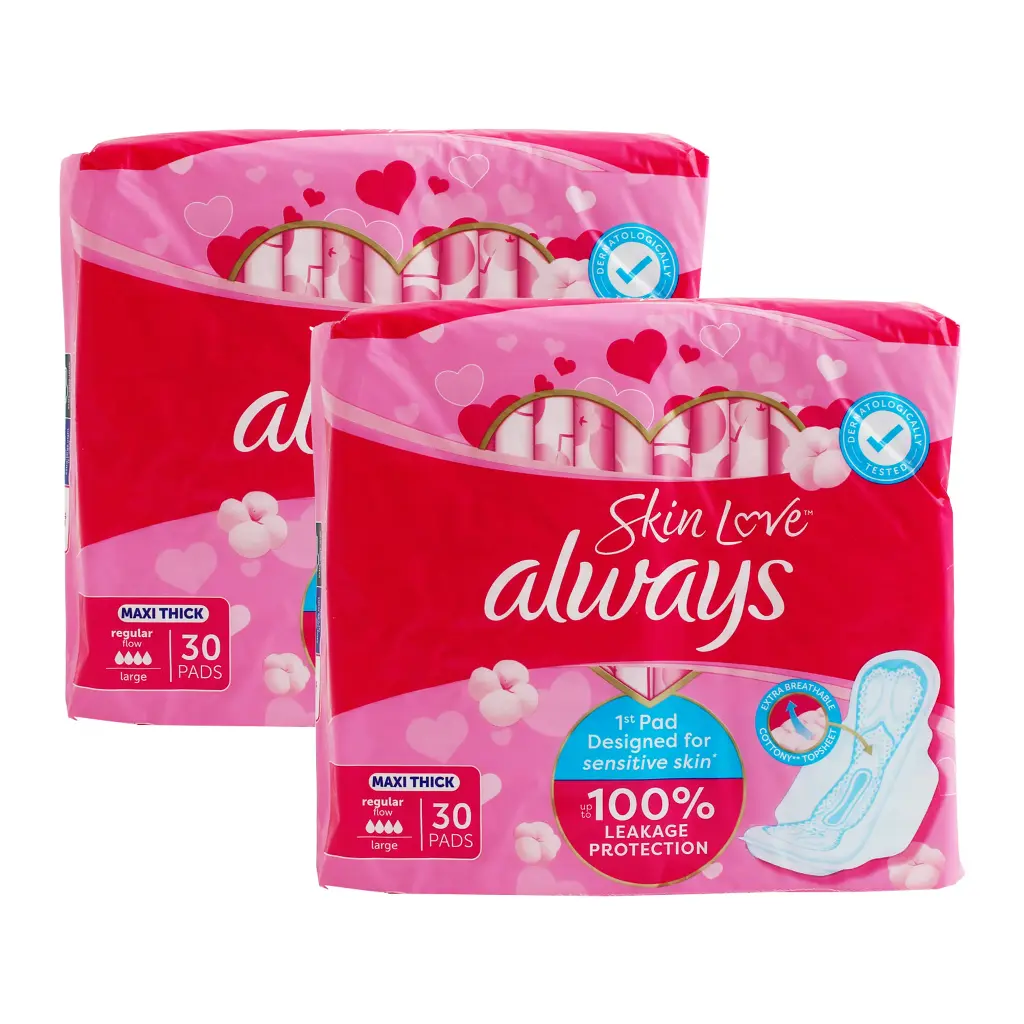 Always Skin Love Maxi Thick Large, 2x30's - OFFER