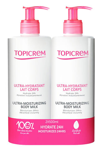 Topicrem Ultra-Hydratant Body Milk, 2x500ml - OFFER