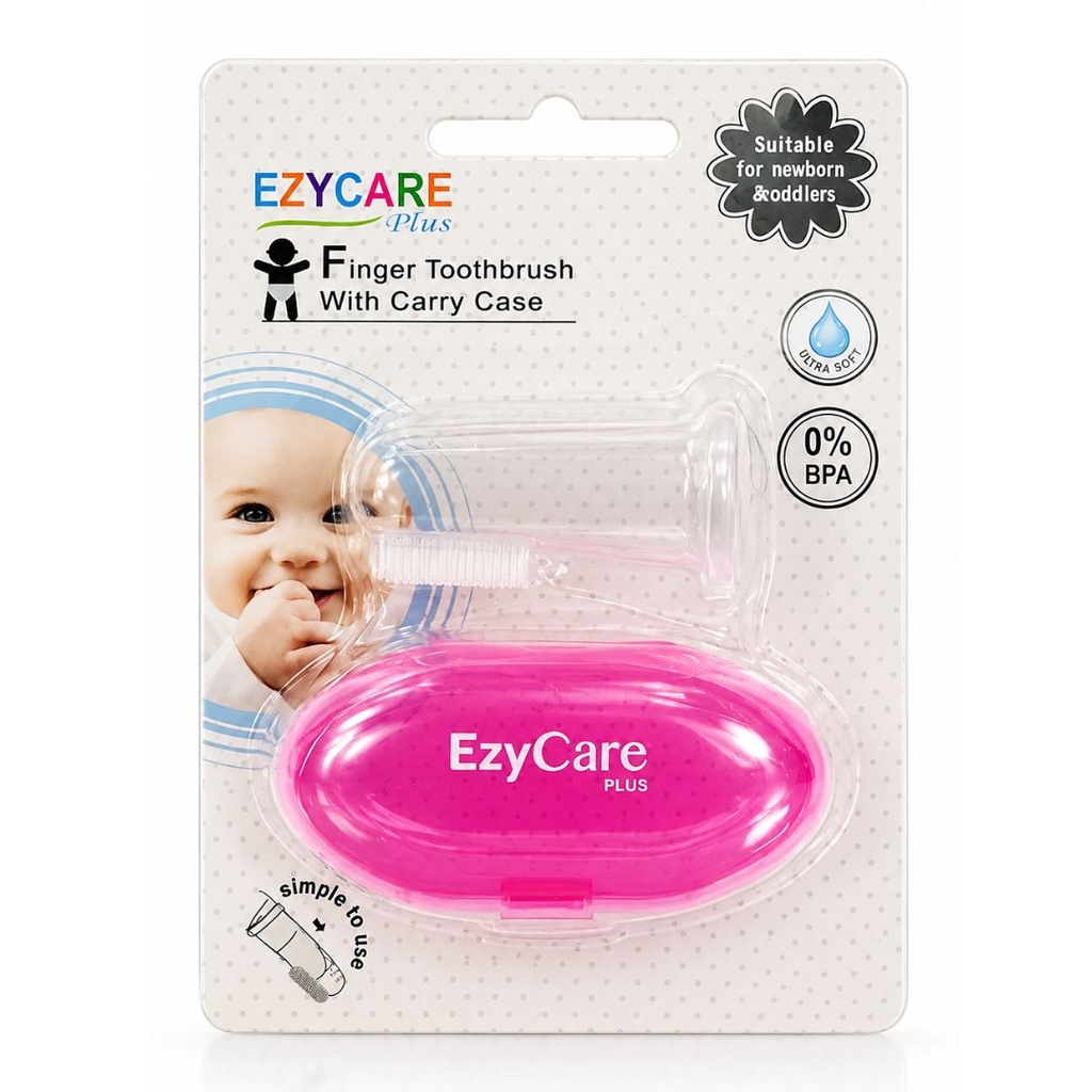 * Ezycare Finger Toothbrush With Carry Case  - 1's
