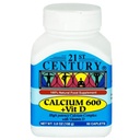 * 21st Century Calcium 600mg +D 400iu Caplets, 60's