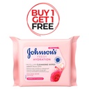 * Johnson's Rose Water Micellar Wipes, 25's - (1+1 Free)